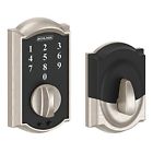 Be375 0043156434091 Schlage Lock Company Touch Camelot Deadbolt Satin Nickel