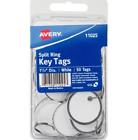 11025 Avery Key Tags With Split Ring White Pack 071709110253