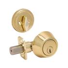 12-1-1984 Hardware House Single Cylinder Deadbolt Polished Brass Finish