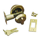 152406 Signature Hardware Adjustable Single Cylinder Deadbolt Lock In Antique Brass