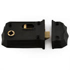 248289 Signature Hardware Large Cast Iron Privacy Rim Lock In Black