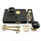 262796 Signature Hardware Cast Iron Carpenters Rim Lock Set With Black