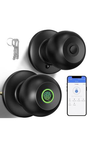 G100 52hz 717326535443 Fingerprint Door Knob With Lock Smart For Bedroom Biometric