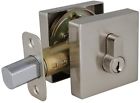 581835 Design House Emblem Square Single Cylinder Deadbolt Satin 044321581831