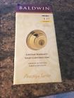 93800-001 Baldwin Hardware Prestige Series Smart Key Deadbolt Brass 883351225991