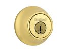 96600-066 Kwikset Single Cylinder Deadbolt Polished Brass 042049245974