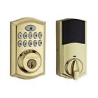 9ged18000-001 Weiser Zwave Button Deadbolt Polished Brass