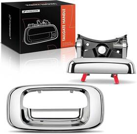 Apdho031 A-premium 1999-2007 Chevy Silverado Gmc Sierra 1500 Tailgate Handle And Bezel Chrome With Clips