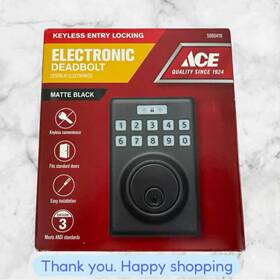 Pl1q4921 Ace 082901385974 Matte Black Metal Electronic Deadbolt 5060419 New Shipping