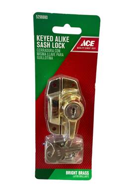 529880 Ace Keyed Alike Sash Lock Bright Brass Window Security New