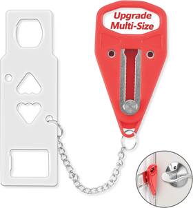 Rwen-121-gf Acemining Portable Door Lock Home Security Travel 1 Pack Red