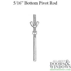 Aftermarket 049793067340 Bottom Pivot Rod 5/16 Inch Threaded Adjustable Steel Bi-fold Door 5-1/2