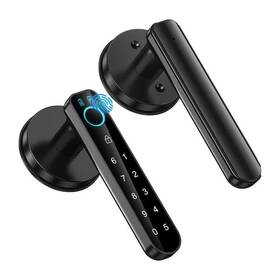 Ahfiwaso 761829678220 4 In 1 Smart Biometric Fingerprint Lever Door Knob With Passcode Keypad