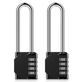 Padlock01 Aihytu 725732643997 3.2 Inch Ultra Long Shackle Resettable 2 Pack Black