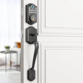 Akagear 300481430441 Keyless Entry Door Lock With Handle Set- Fingerprint Electronic Keypad