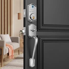 Akagear 850062274112 Keyless Entry Door Lock With Handle Set- Fingerprint Electronic Ke
