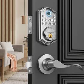 Akagear 850062274143 Keyless Entry Door Lock With Handle - 2 Lever Handles Fingerprint Do