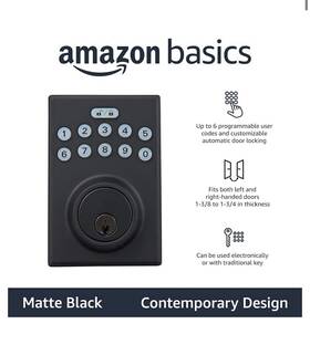 Bo8j4j5n4g Amazon Basics In Hand Contemporary Electronic Keypad Deadbolt Door Lock