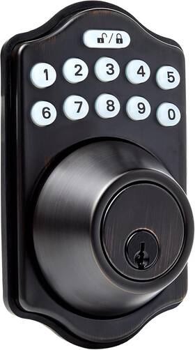 Pl13910 Amazon Basics Electronic Keypad Deadbolt Door Lock With Touch-control Keyless En