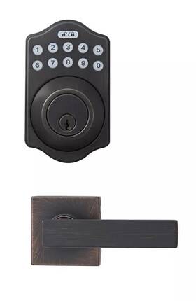 Pl1tms2918 Amazon Basics Traditional Electronic Keypad Deadbolt Door Lock With Passage Oil R B