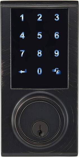 Amazonbasics 193598103618 Amazon Basics Grade 3 Electronic Touchscreen Deadbolt Door Lock - Oil Rubbed Bro
