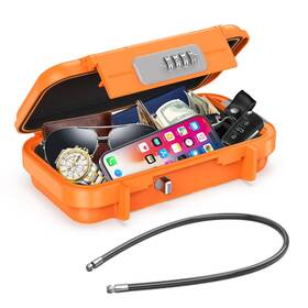 Ha104o Amir Portable Combination Lock Box Security Case With Code Orange