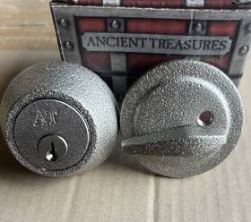 L10611sat Ancient Treasures Single Cylinder Deadbolt Satin Chrome Cast