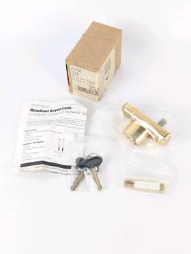 2565623 Andersen New Gliding Door Lh Exterior Keyed Lock Bright Brass 400 Series Old