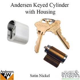 2579457 Andersen Keyed Cylinder With Housing Satin Nickel