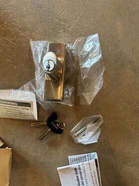Andersen 716289077816 Frenchwood Gliding Door - Keyed Lock Anvers Left Hand Satin Nickel