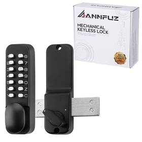 6206c-mb Annfuz Mechanical Keyless Door Lock With Handle Keypad Front Lever Set Bo