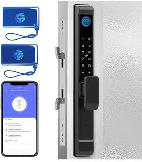 L208-f Anweller Smart Sliding Glass Door Lock. Fingerprint Code Keypad Bluetooth