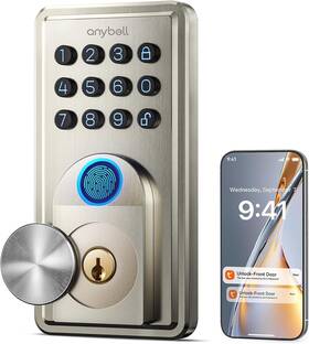 Dk60 Anybell Smart Door Lock Fingerprint Keyless Entry With Electronic Key