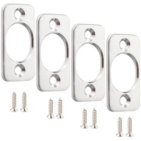 Aoheke 715030021283 Deadbolt Strike Plate Round Corner 2-1/4 Inch Short 8 Screws 4 Pack 1-3/8