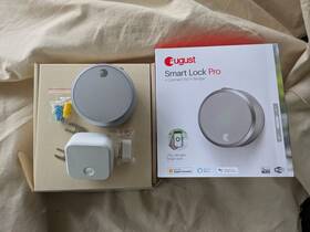 Aug-sl-con-s03 August Silver Smart Lock Pro Asl-03 Z-wave Plus Complete Box