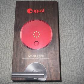 Aug-sl01-m01-r01 August Smart Lock Red Work Apple Homekit And Smartphone