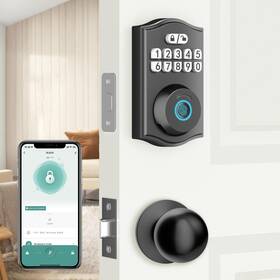 X05-2 Bafuweiy Fingerprint Door Lock With Knobs Set Keyless Entry Deadbolt Handle Smart Front