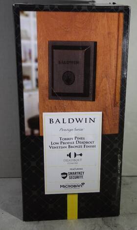 380slb11p Baldwin Prestige Square Single Cylinder Deadbolt Lock Smartkey Venetian Bronze