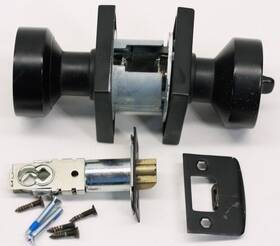 5250.190.entr Baldwin 5250.entr.190 Estate Contemporary Keyed Entry Knobset Satin Black Parts