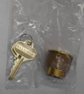 54284 Baldwin Mortise Lock Cylinder 1-1/8 Inch Diameter With Keys Lifetime Brass