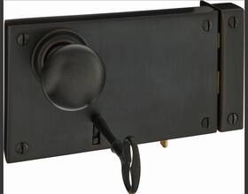 5634.190.l Baldwin 5634.190 Horizontal Rim Lock Entrance 5-1/4 In Satin Black Left Handed