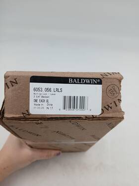 6053.056.lrls Baldwin 6053.lrls Left Handed Reverse Bevel Lever 2 3/4 Backset Satin Lockset