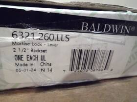 6321.260lls Baldwin New Entrance Egress Mortise Lock With Strike 2-1/2 Bs Lh Lever U6321-ls
