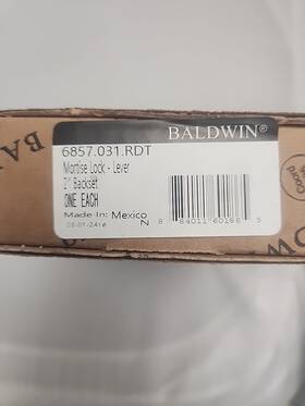 6857 Baldwin Rdt Mortise Lock 031 Right No Strike
