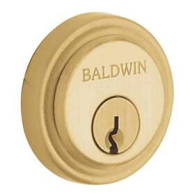 6757 Baldwin 723079149592 Colonial Round Decorative Cylinder Trim Collar Satin Brass And Brown