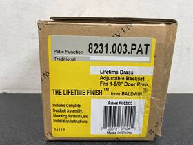 8231003pat Baldwin Estate Patio Deadbolt - Lifetime Polished Brass