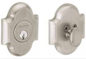 8252.056 Baldwin Boulder Double Cylinder Arched Deadbolt Lifetime Satin Nickel