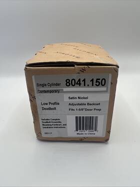 8285.150 Baldwin Contempory Dead Bolt Assembly Satin Nickel Adjustable Backset