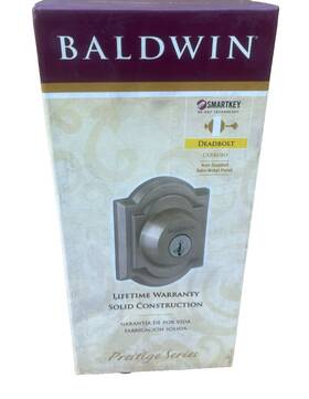 93800-011 Baldwin Prestige Round Satin Nickel Single Cylinder Deadbolt Smartkey