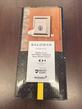 93800-016 Baldwin Square Satin Nickel Prestige Single Cylinder Smartkey Deadbolt As Is